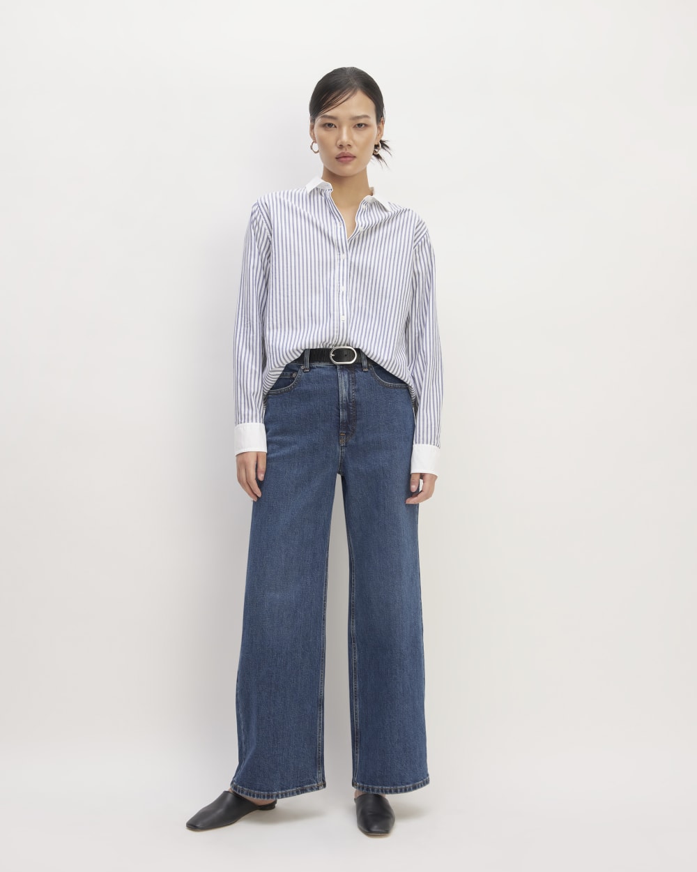 The Must-Have Shirt in Silky Cotton | Mariner Blue / White - Image 3