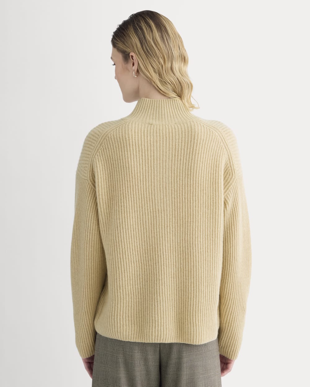 The Cocoon Henley in Wool Cashmere | Heather Light Camel - Image 5