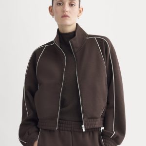 Luxe Fleece Track Jacket | Dark Chocolate