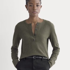Boxy Henley in Cozy Waffle | Heather Beech