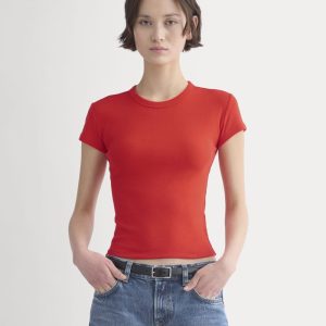 RetroSoft Cotton Crew | Fiery Red