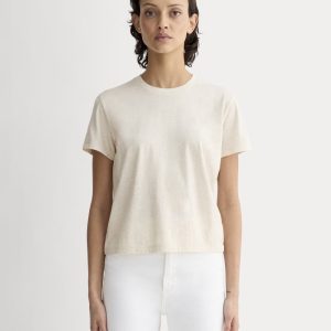 The Box-Cut Tee in Essential Cotton | Heathered Oat | No Pocket
