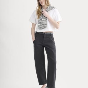 Double-Stitch Barrel Pant | Black