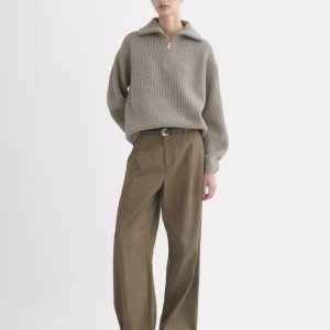 The Half-Zip Sweater in Luxe Merino | Heather Soft Taupe