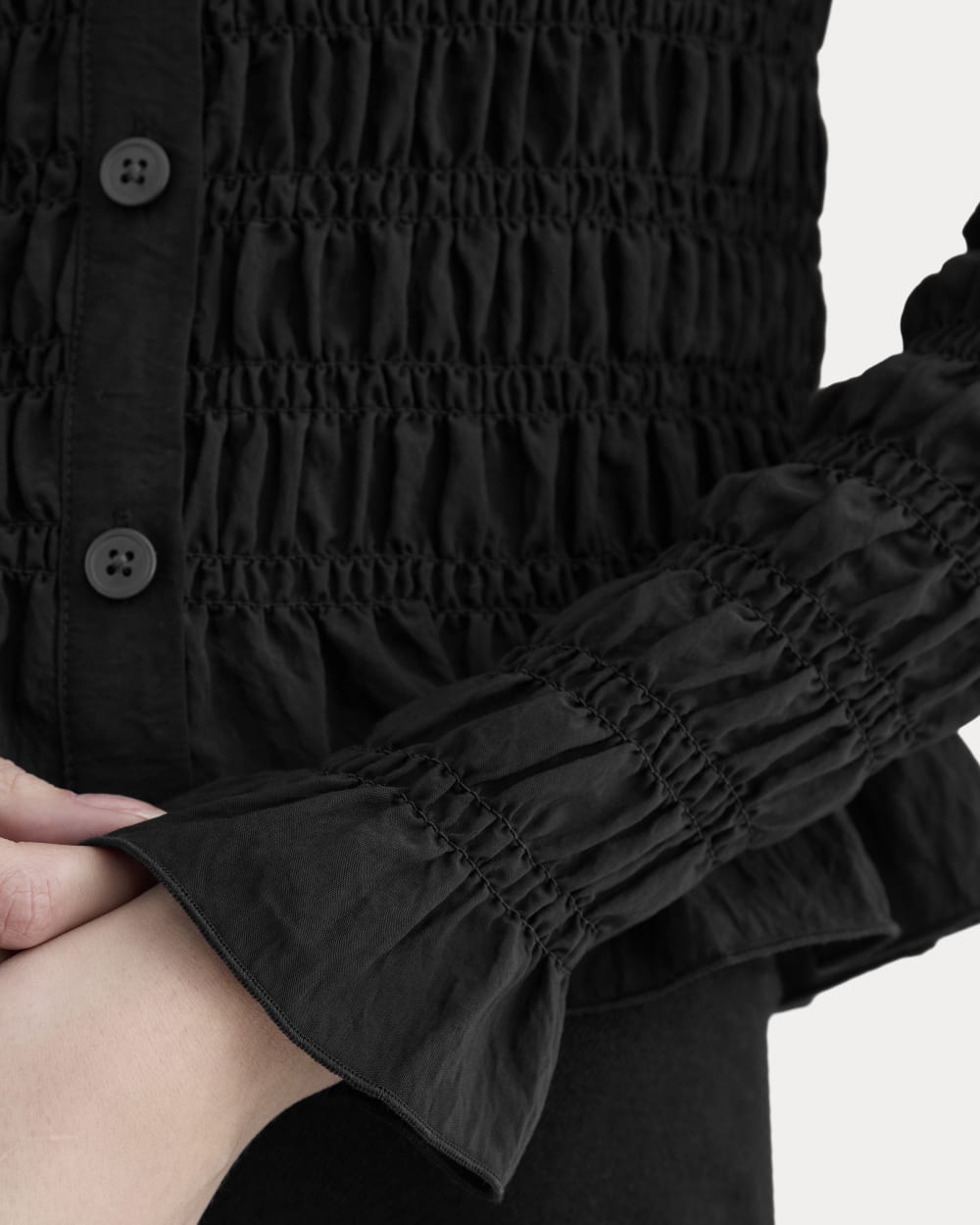 The Smocked Cardigan | Black - Image 4