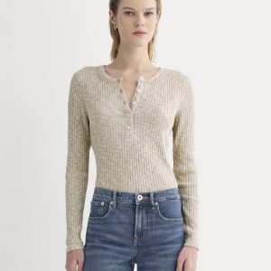 The Cozy Rib Henley | Cornstalk / Bone Twist