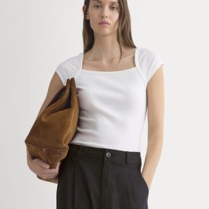 RetroSoft Cotton Square-Neck Tee | Bone