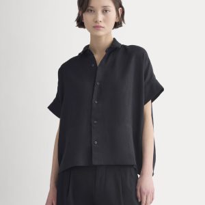 The Boxy Shirt in Linen | Black