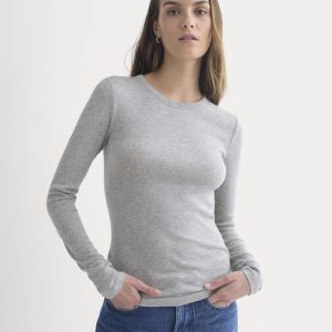 Tissue Long-Sleeve Crew | Heathered Grey