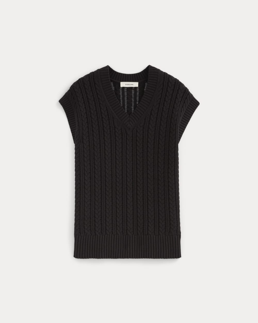 The Mesh Cable Vest in Everyday Cotton | Black - Image 2