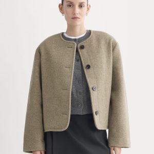 The Cocoon Coat in Wool | Heather Taupe