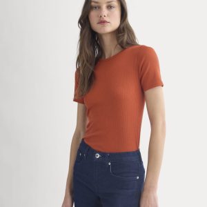 The Luxe Rib Crew | Rust