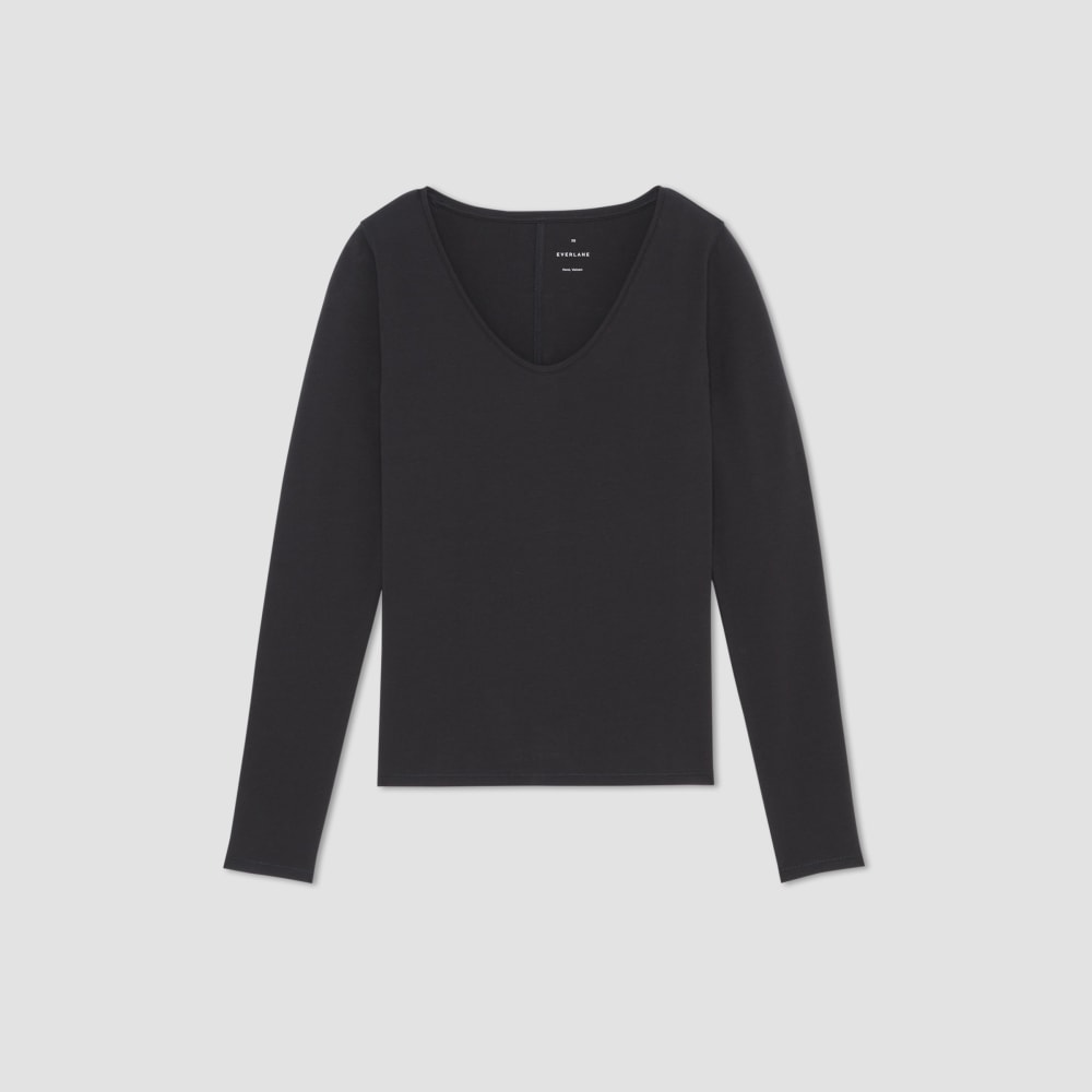 The Supima® Form Ballet Neck Tee | Black - Image 2