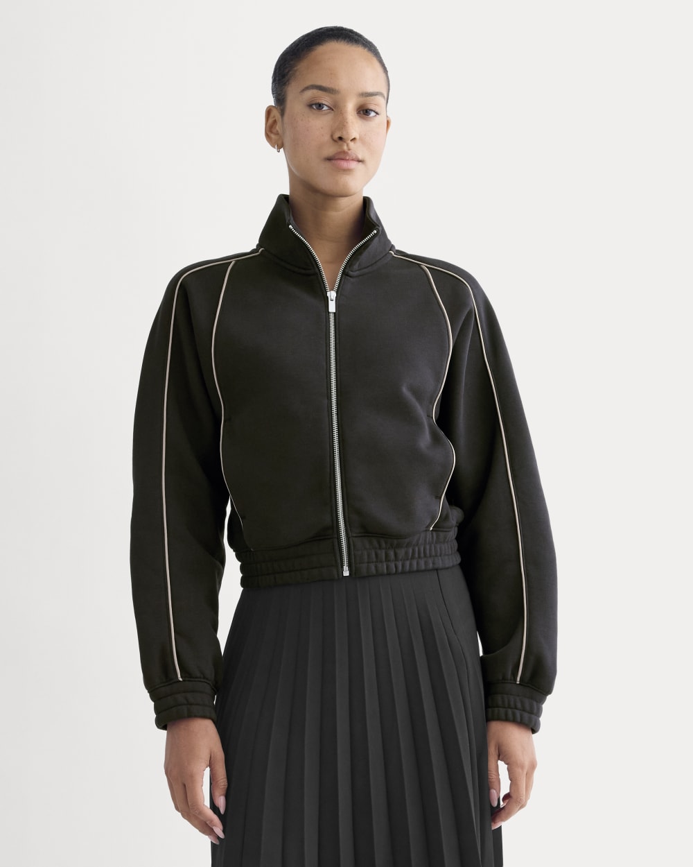 Luxe Fleece Track Jacket | Black
