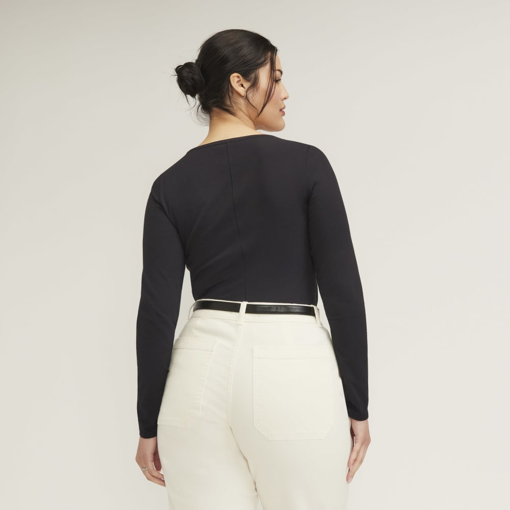 The Supima® Form Ballet Neck Tee | Black - Image 3