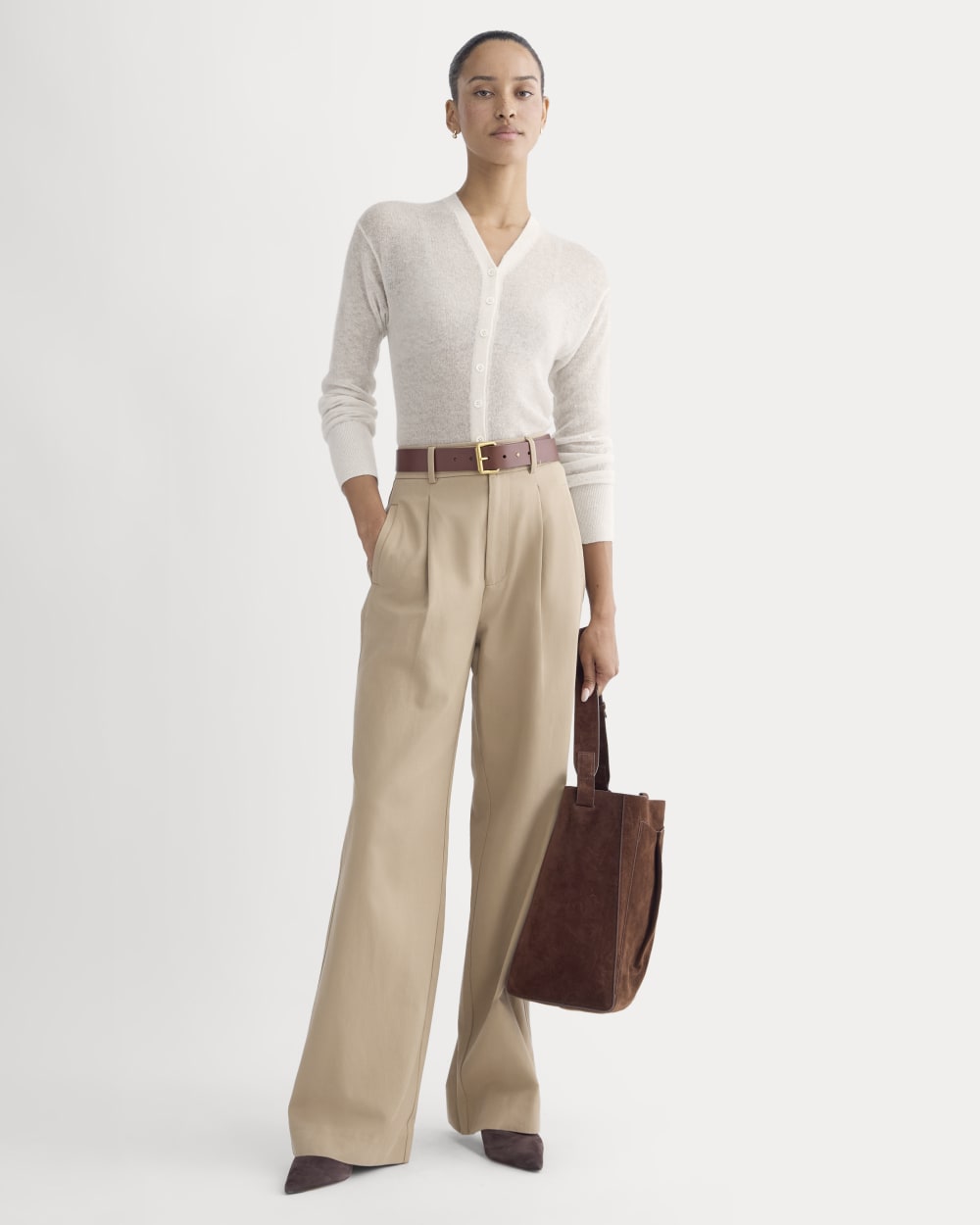 The Air Alpaca ??High V Cardigan | Birch - Image 3