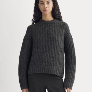 Waffle Sweater in Cloud | Heathered Soot