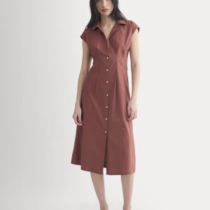 Muscle Shirtdress in Lightweight Cotton | Henna Red