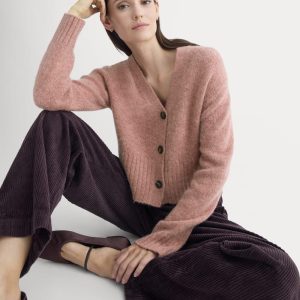 High V Cropped Cardigan in Alpaca | Heather Ash Rose