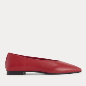 Made in Italy Almond-Toe Flat | Rosa Red