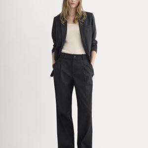 Wide-Leg Trouser in Buttersmooth | Black | 32 Inseam