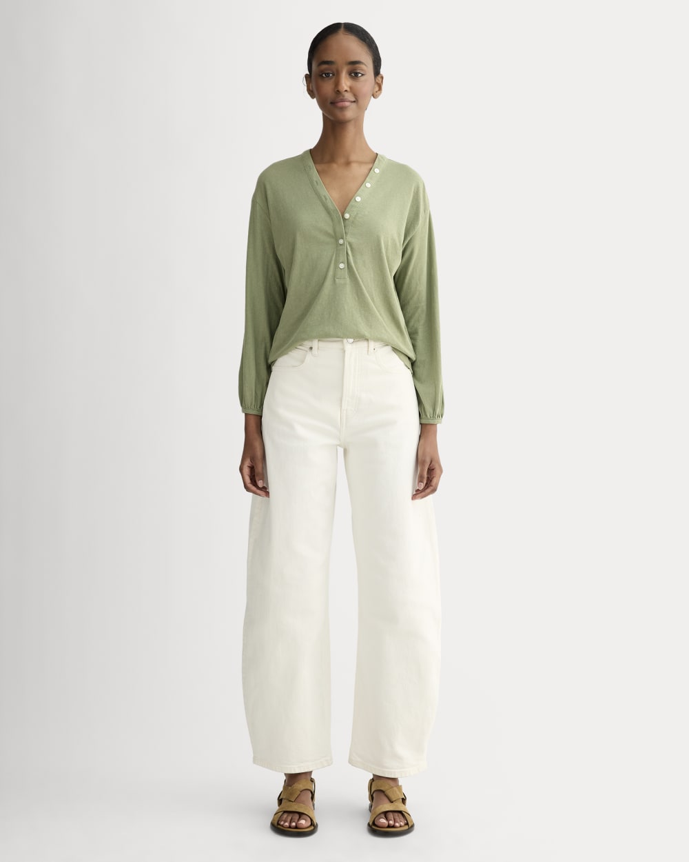 The Air V-Neck Henley | Sagebrush - Image 3