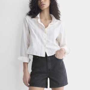 Way-High® A-Line Denim Short | Washed Black