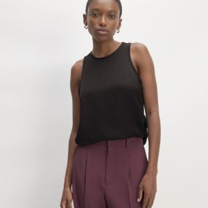 The Satin Racerback Top | Black