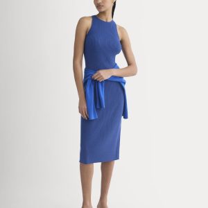Cutaway Ribbed Midi Dress | Estate Blue