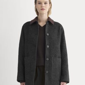 Italian Car Coat | Carbone/Black