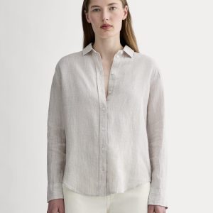 The Must-Have Shirt in Linen | Stone / White