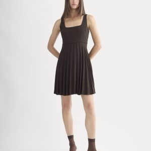 Drapey Crepe Mini Dress | Dark Chocolate