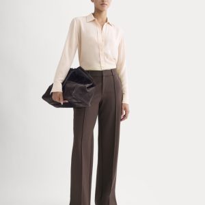 Ponte Wide-Leg Trouser | Dark Chocolate