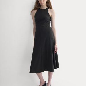 Sleeveless Seamed Dress | Black