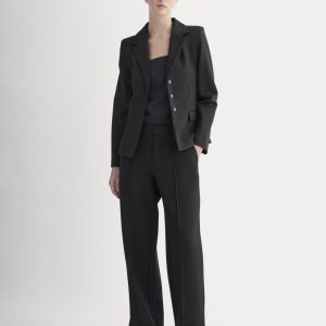 Ponte Wide-Leg Trouser | Black
