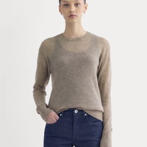 The Air Alpaca??Relaxed Crew Top | Heathered Chocolate Chip