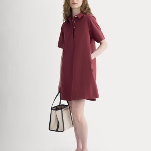 Popover Mini Shirtrdress in Ultrasoft Cotton | Pomegranate