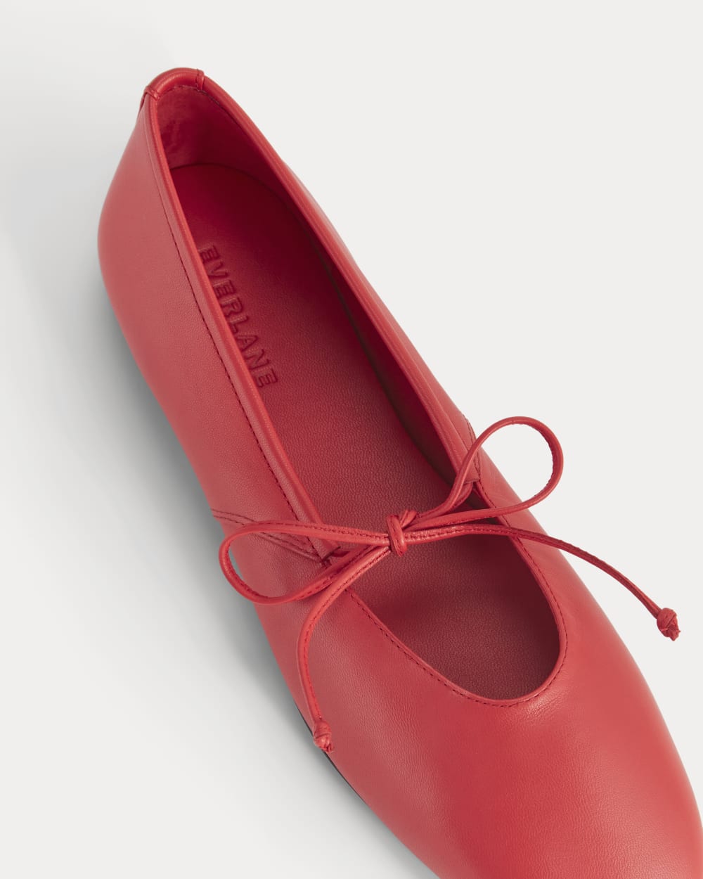 Leather Keyhole Flat | Classic Red - Image 7