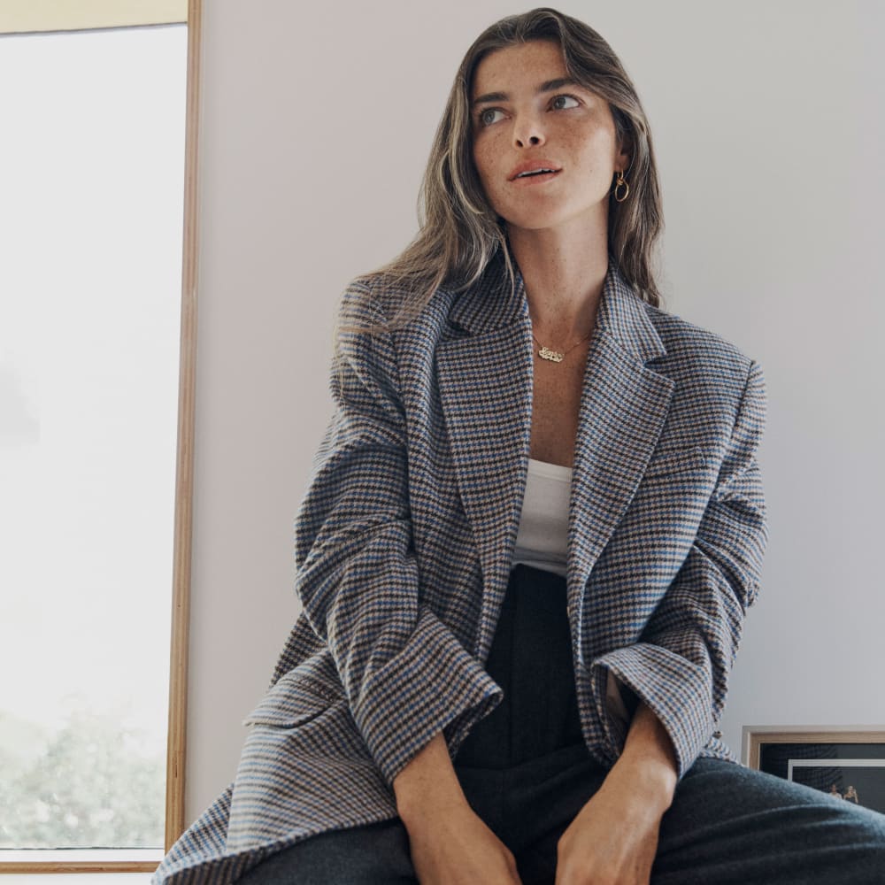 The ReWool? '80s Blazer | Blue / Brown Houndstooth - Image 7