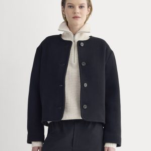 The Cocoon Coat in Wool | Black