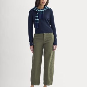 Twisted Seam Barrel Pant | Olive Night