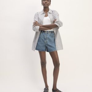 The A-Line Denim Short | Mid Blue