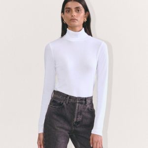 The Luxe Rib Turtleneck | White