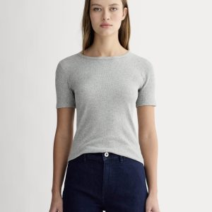 The Luxe Rib Crew | Heathered Grey
