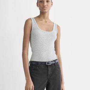 The Luxe Rib Square-Neck Tank | Classic Heather Grey
