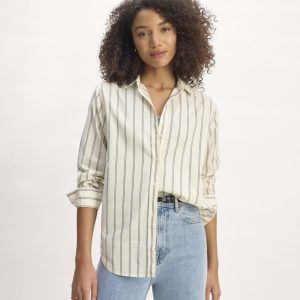 The Must-Have Shirt in Silky Cotton | Bone / Black