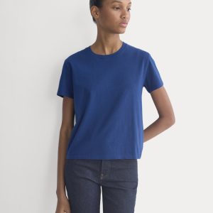 The Box-Cut Tee in Essential Cotton | Estate Blue | No Pocket
