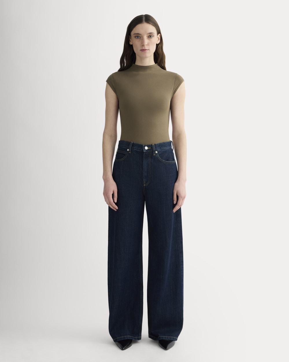 The Form Funnel-Neck Bodysuit | Deep Taupe