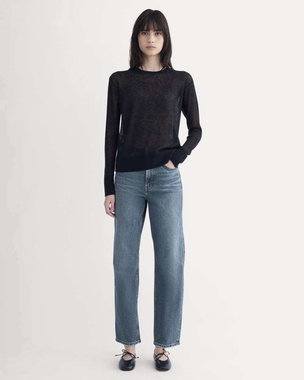 The Air Alpaca??Relaxed Crew Top | Black - Image 3