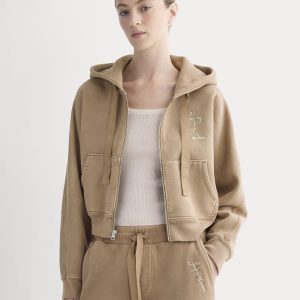 Everlane x The Laufey Foundation Cropped Full-Zip Hoodie | Weathered Clay